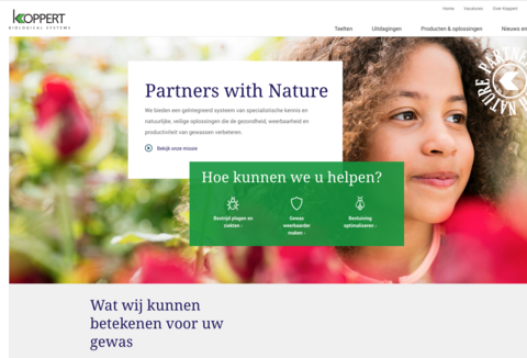 Nieuwe website voor Koppert België